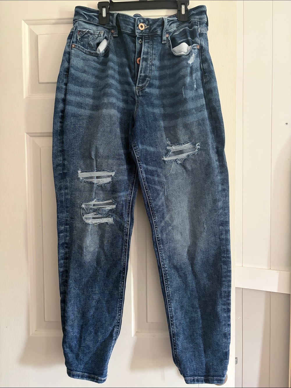 Maurices Distressed Boyfriend Jeans in Washed Blue
